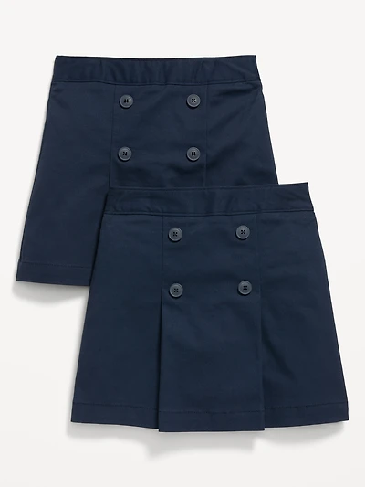 School Uniform Pleated Skort 2-Pack for Girls
