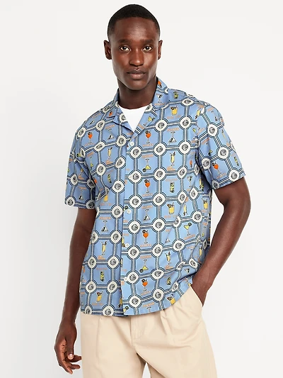 Short-Sleeve Printed Camp Shirt