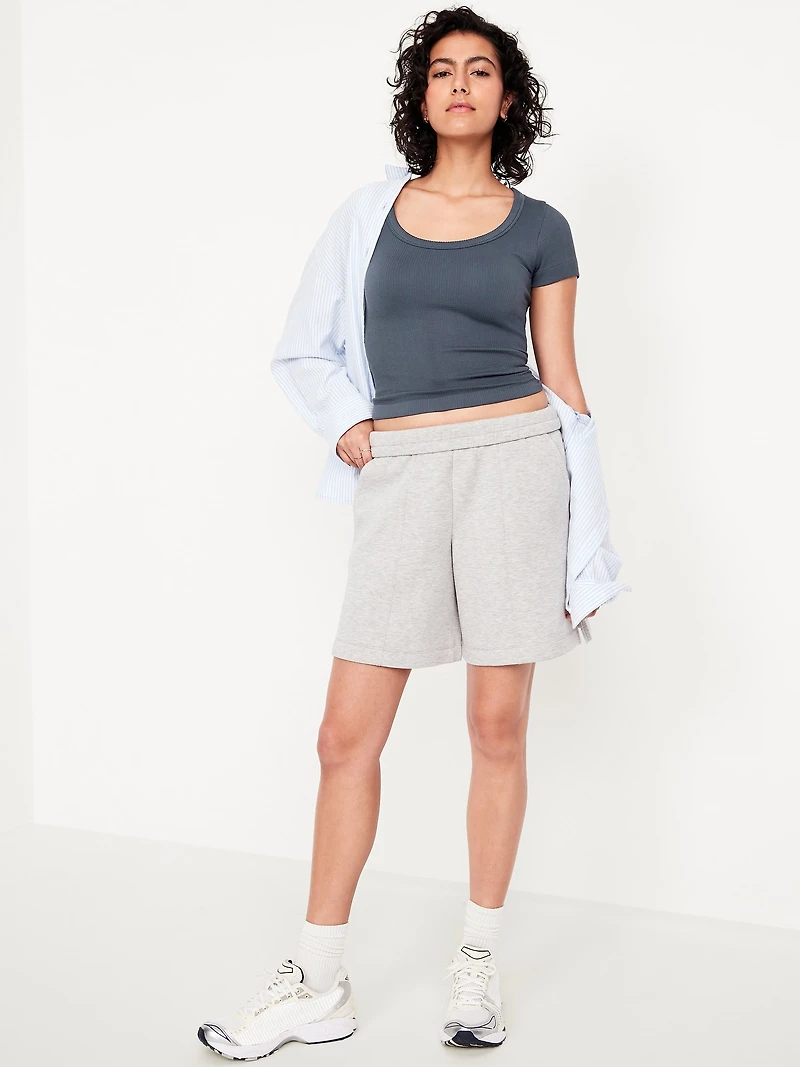 Exhale Seamless Cropped Rib T-Shirt