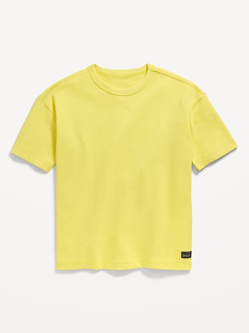 Oversized Short-Sleeve Textured T-Shirt for Boys