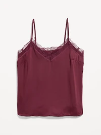 Lace-Trim Satin Cami Top