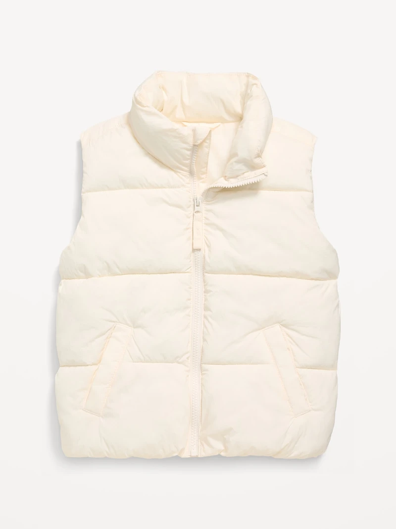 Water-Resistant Quilted Puffer Vest for Girls