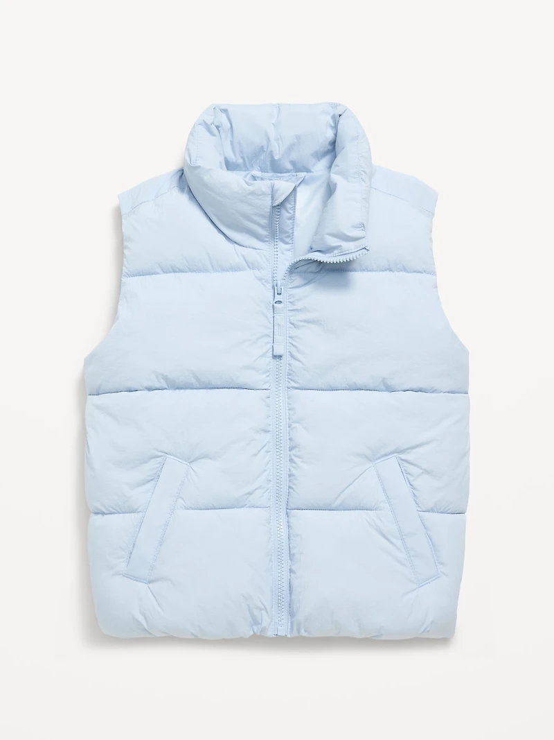 Water-Resistant Quilted Puffer Vest for Girls