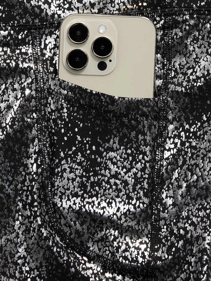 High-Waisted PowerSoft 7/8-Length Side-Pocket Leggings for Girls