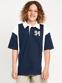 Color-Block Logo-Graphic Polo Shirt for Boys