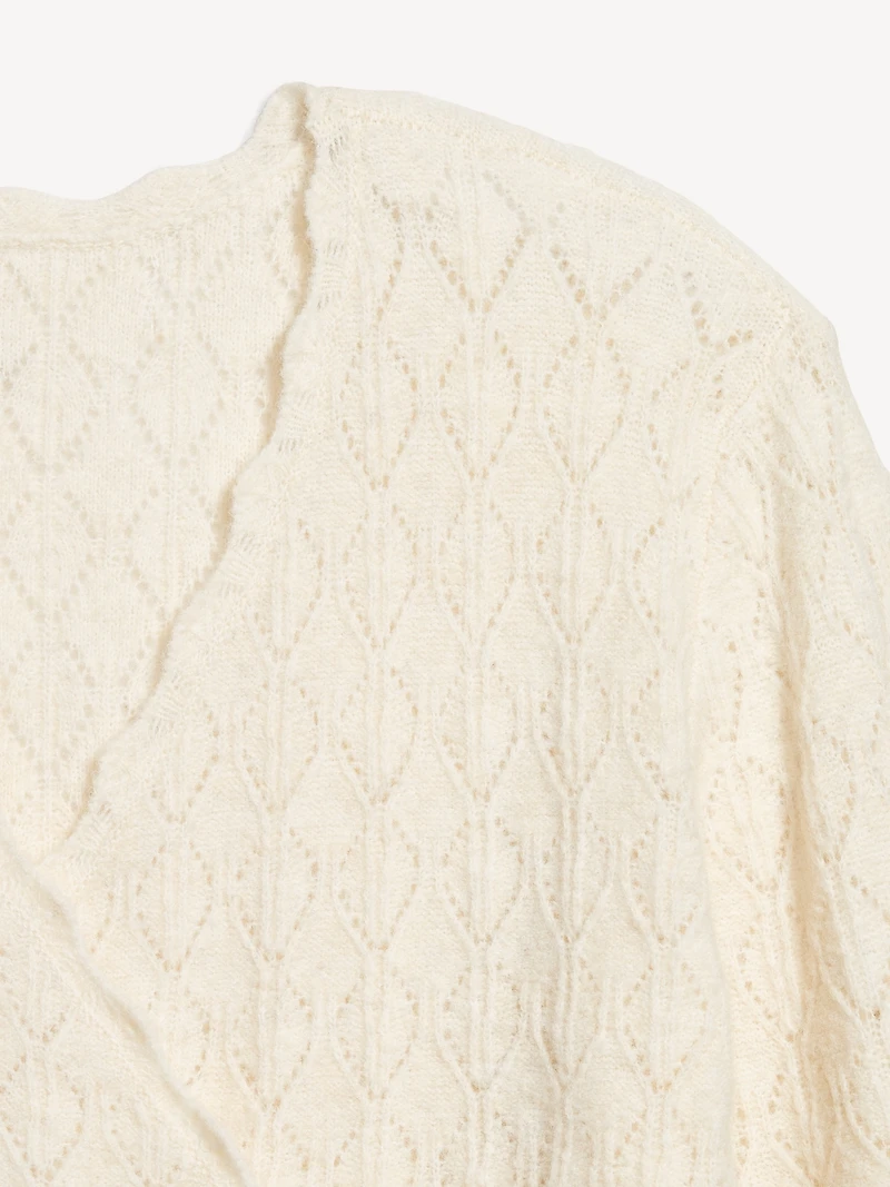 Wool-Blend Wrap-Front Sweater