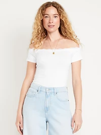 Off-Shoulder Lace-Trim Top