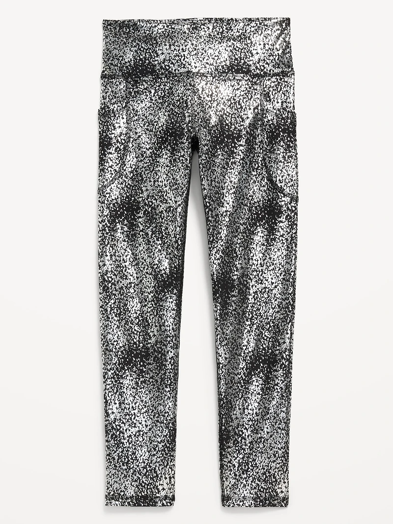 High-Waisted PowerSoft 7/8-Length Side-Pocket Leggings for Girls