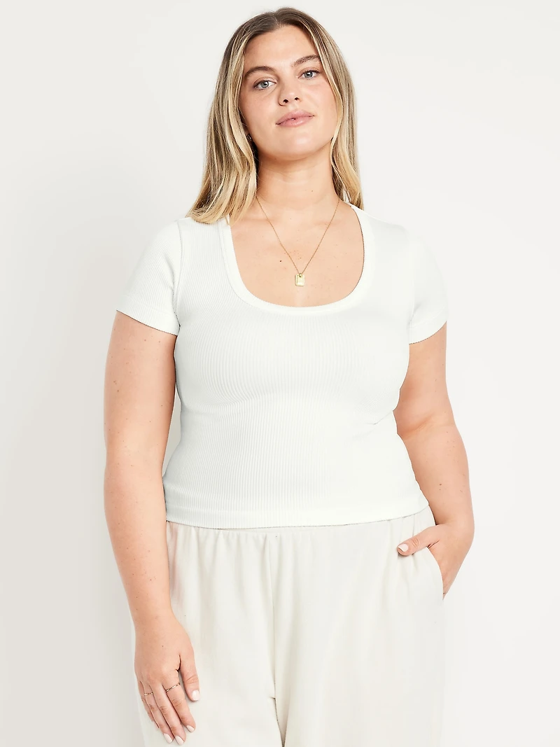 Exhale Seamless Cropped Rib T-Shirt