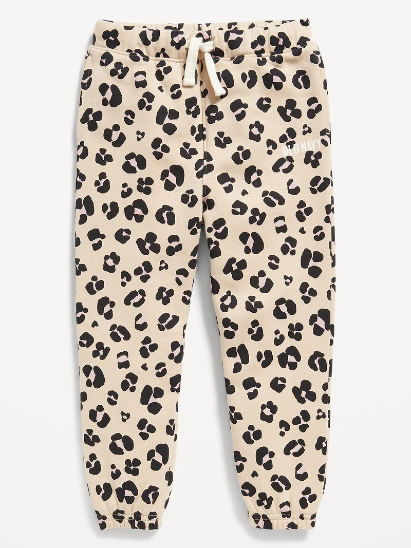 Printed Cinched-Hem Logo-Graphic Jogger Sweatpants for Toddler Girls