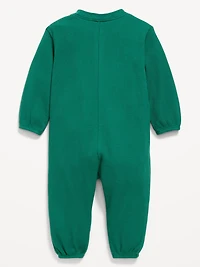 Long-Sleeve Waffle-Knit Henley One-Piece for Baby