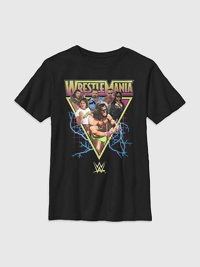WWE Retro Wrestlers Triangle Gender-Neutral Graphic T-Shirt for Kids