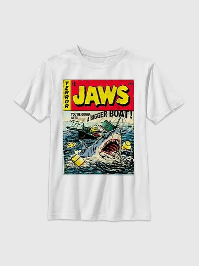 Jaws Pulp Attack Comic Gender-Neutral Graphic T-Shirt for Kids