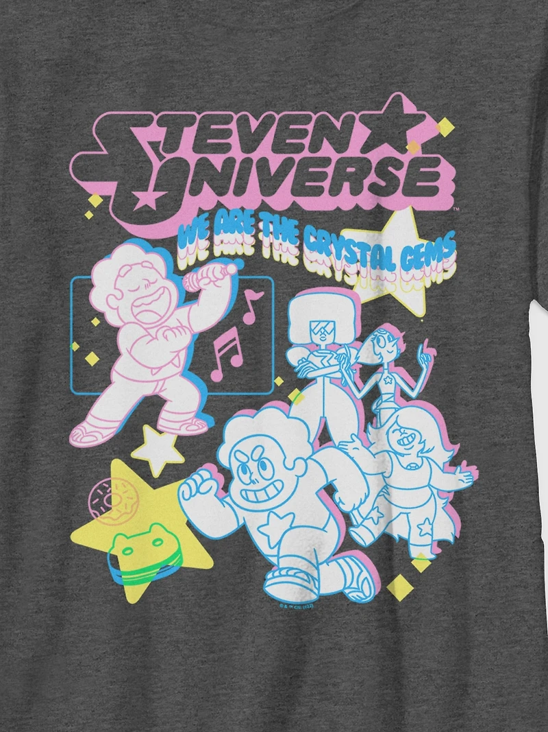 Steven Universe Streetwear Collage Gender-Neutral Graphic T-Shirt for Kids