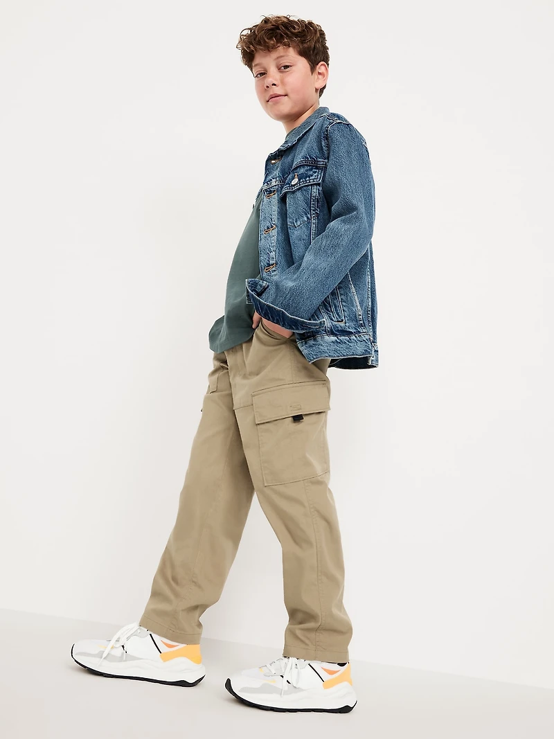 Loose Pull-On Cargo Tech Taper Pants for Boys