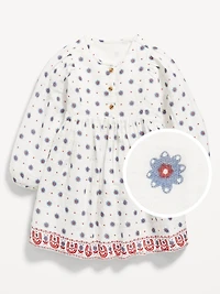 Long-Sleeve Plaid Dress for Toddler Girls