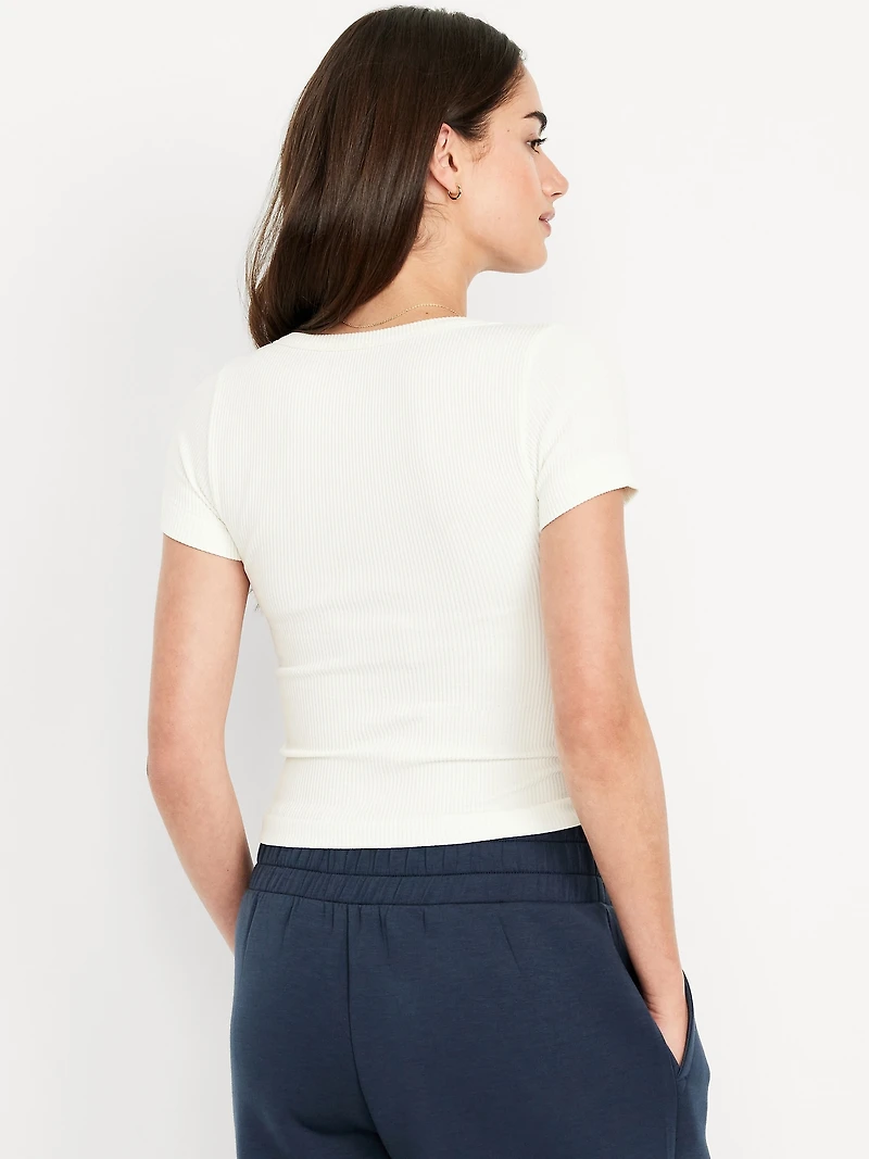 Exhale Seamless Cropped Rib T-Shirt