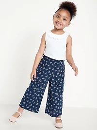 Double-Weave Wide-Leg Cargo Pants for Toddler Girls
