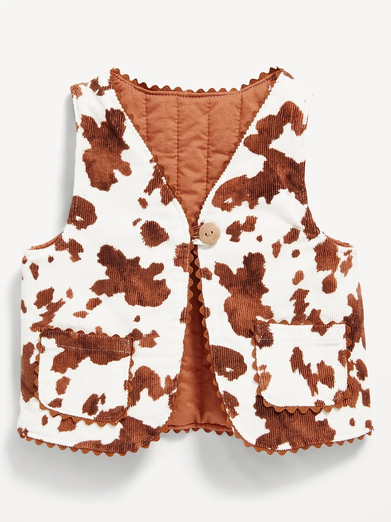 Printed Corduroy Vest for Baby