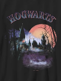 Harry Potter Halloween Hogwarts Spooky Scene Gender-Neutral Graphic T-Shirt for Kids