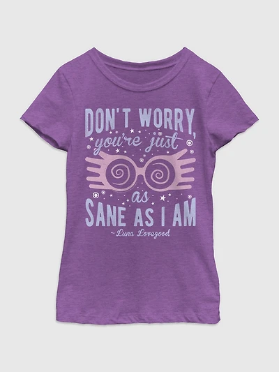 Harry Potter Just As Sane Luna Graphic T-shirt For Girls