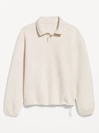 Bounce Fleece Oversized Polo Sweatshirt