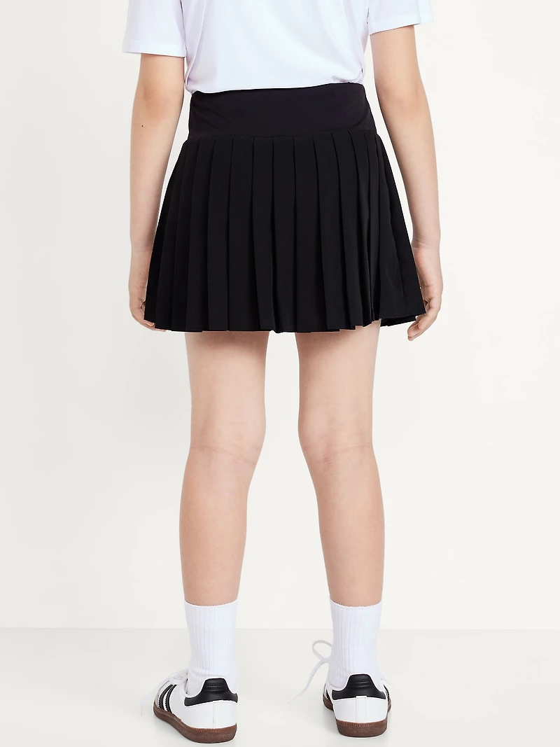 High-Waisted Pleated Performance Skort for Girls