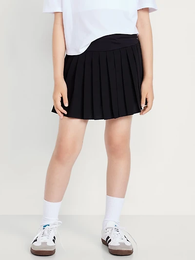 High-Waisted Pleated Performance Skort for Girls