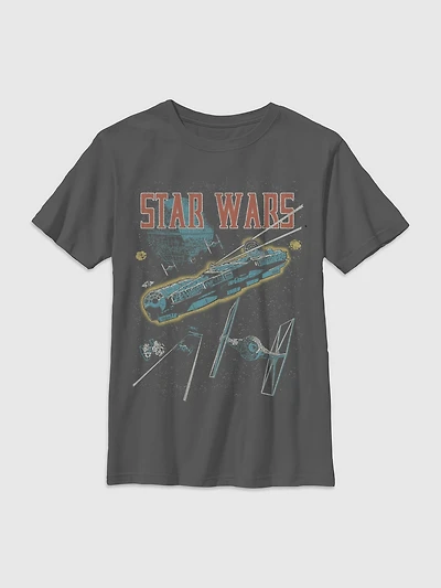 Star Wars Vintage Space Battle Gender-Neutral Graphic T-Shirt for Kids