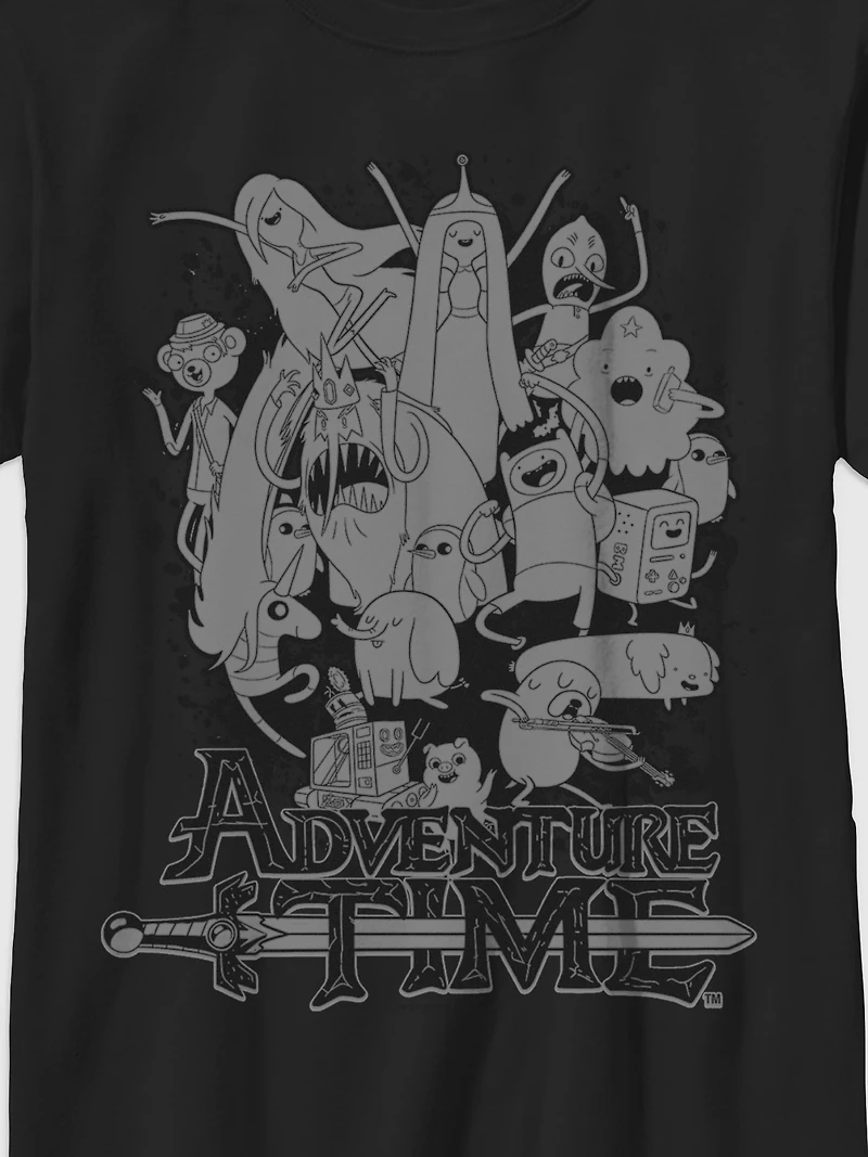 Adventure Time Group Splat Gender-Neutral Graphic T-Shirt for Kids