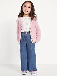 Pull-On Baggy Wide-Leg Cargo Jeans for Toddler Girls