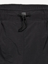 High-Waisted Side Ruched Cargo Parachute Joggers for Girls