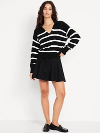 High-Waisted Pleated Mini Skirt