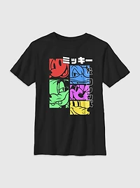 Mickey Classic Pop Katakana Gender-Neutral Graphic T-Shirt for Kids