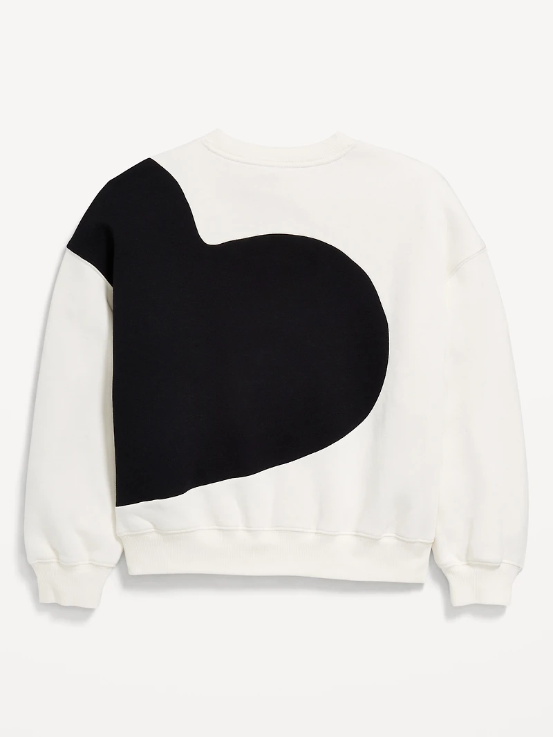 Oversized Graphic Tunic Sweatshirt for Girls