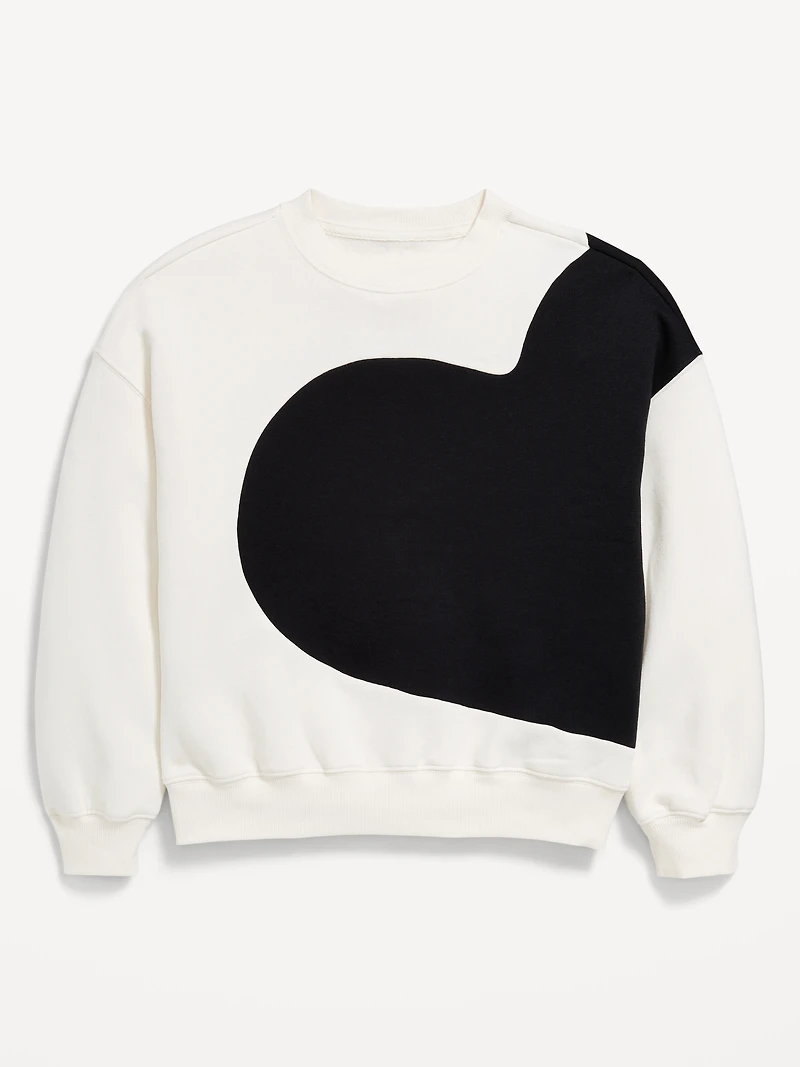 Oversized Graphic Tunic Sweatshirt for Girls