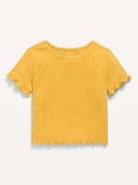 Short-Sleeve Pointelle-Knit Top for Toddler Girls