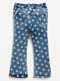 Printed Pull-On Flare Jeans for Toddler Girls