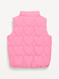 Water-Resistant Quilted Puffer Vest for Toddler Girls