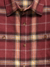 Long-Sleeve Pocket Plaid Flannel Shirt for Boys
