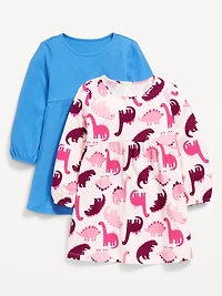 Long-Sleeve Fit and Flare Dress 2-Pack for Toddler Girls
