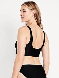 Matte Scoop-Neck Bikini Swim Top