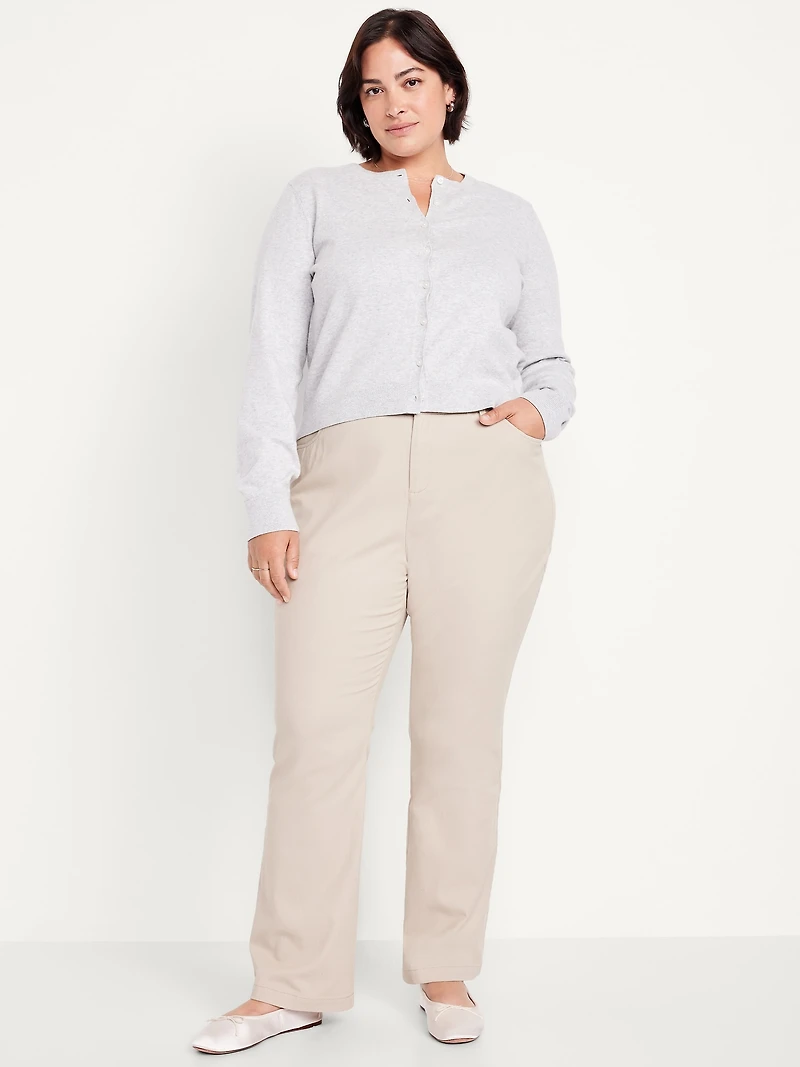 High-Waisted Uniform Boot-Cut Pants