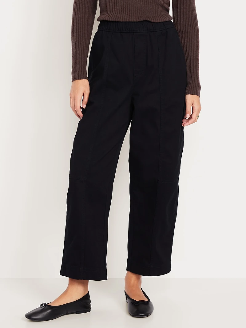 High-Waisted Barrel Ankle Pants