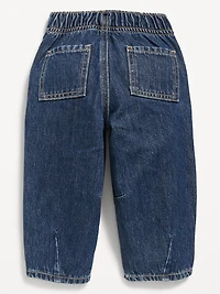 Pull-On Baggy Barrel-Leg Jeans for Toddler Girls