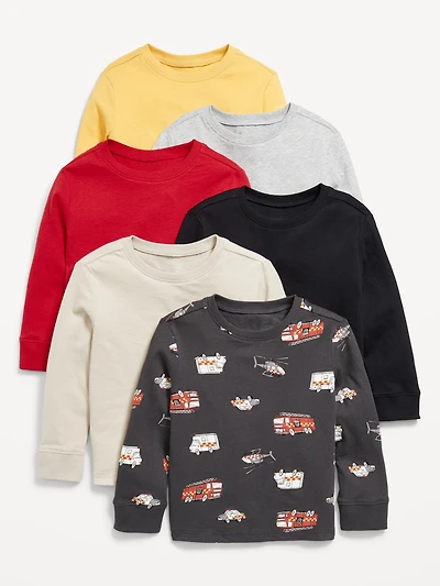 Long-Sleeve T-Shirt 6-Pack for Toddler Boys