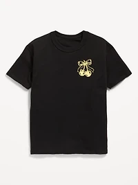 Oversized Short-Sleeve Logo-Graphic Raw-Edge T-Shirt for Girls