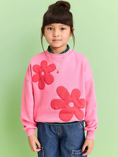 Oversized Graphic Tunic Sweatshirt for Girls