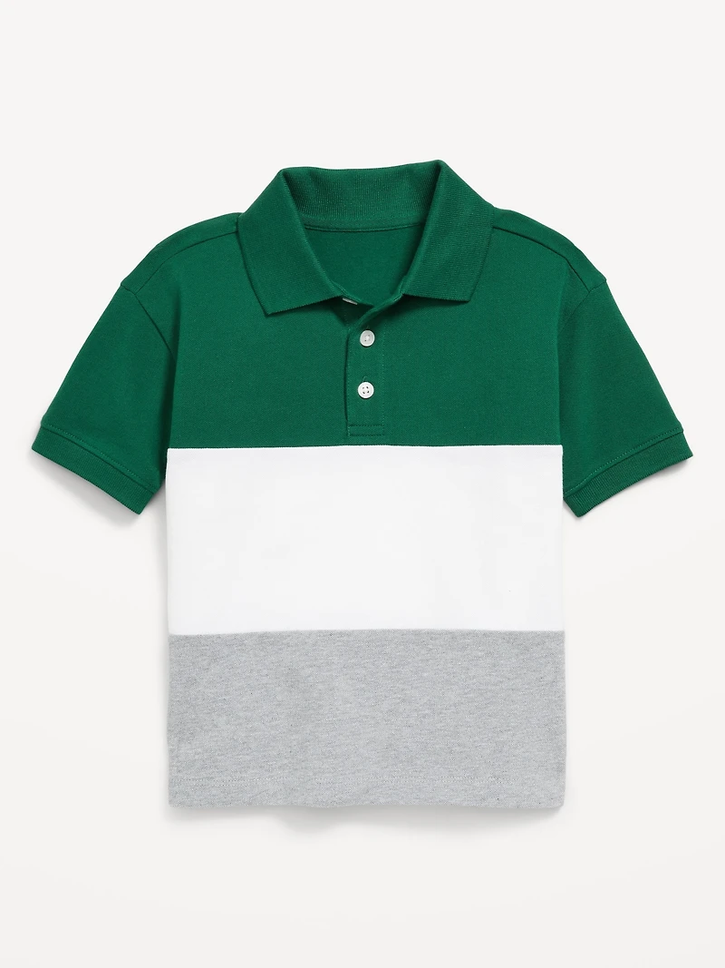 Oversized Color-Block Polo Shirt for Toddler Boys