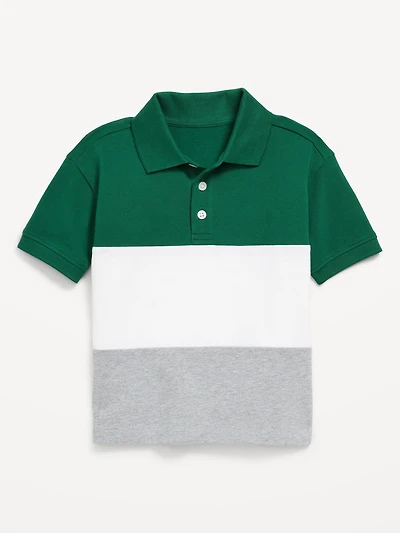 Oversized Color-Block Polo Shirt for Toddler Boys